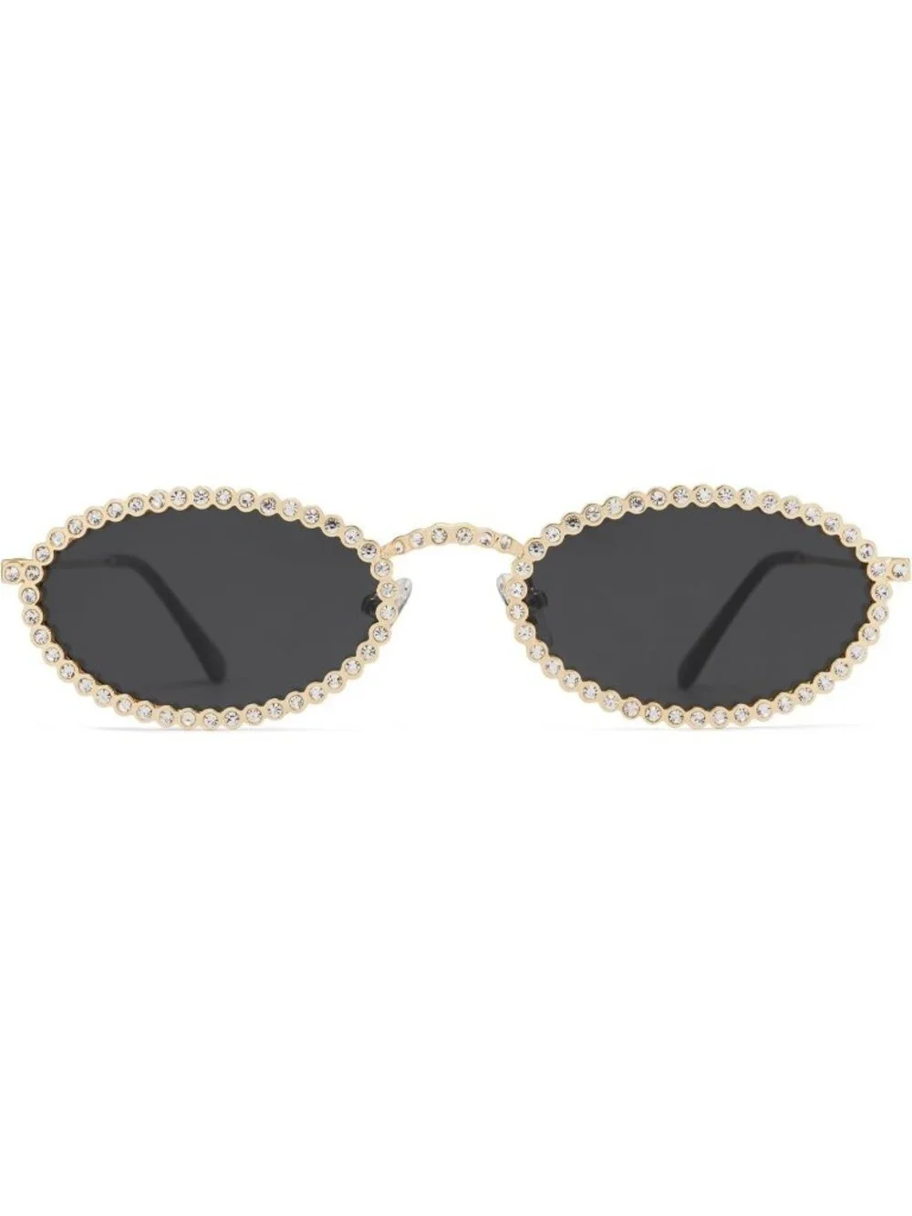 SOJOS Women Retro Oval Rhinestone Sunglasses 90s Style Bling Hippie Disco Black